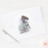 Bulldog Pirate Ronde Sticker (Envelop)