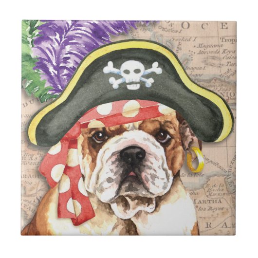 Bulldog Pirate Tegeltje (Voorkant)