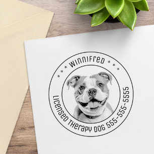 Bulldog Pit Bull Dog Pet Foto Rond Rubberstempel