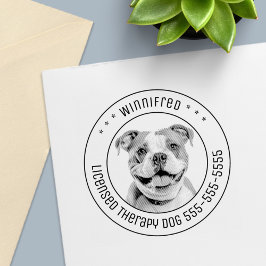 Bulldog Pit Bull Dog Pet Foto Rond Zelfinktende Stempel