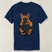 Bulldog Pocket Cute Bulldog Puppy in Pocket T-shirt (Design voorkant)