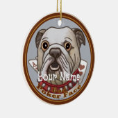 Bulldog Poker Face Keramisch Ornament (Rechts)