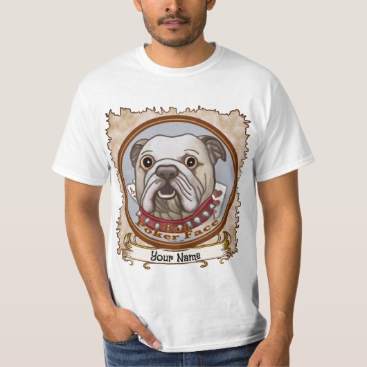 Bulldog Poker Face T-shirt (Voorkant)
