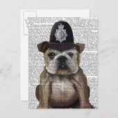 Bulldog Policeman Briefkaart (Voorkant / Achterkant)