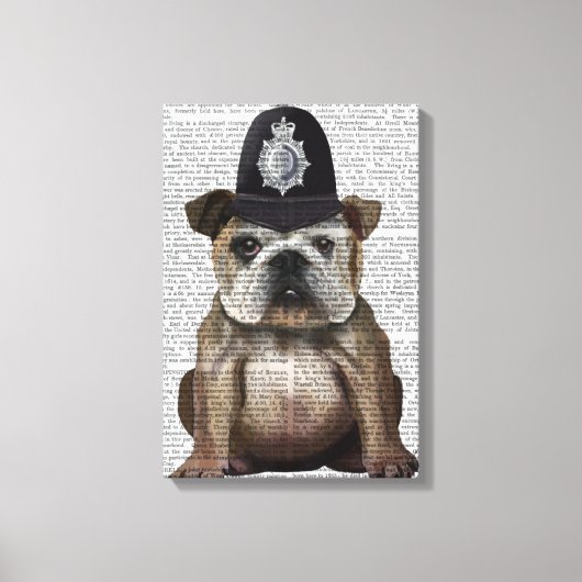 Bulldog Policeman Canvas Afdruk (Voorkant)