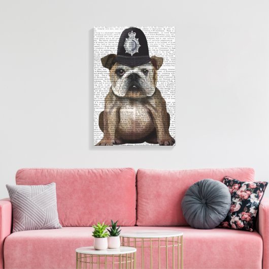 Bulldog Policeman Canvas Afdruk (Insitu (Woonkamer))