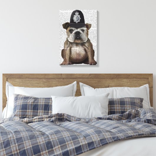 Bulldog Policeman Canvas Afdruk (Insitu (Slaapkamer))