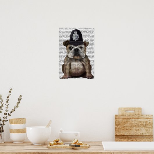 Bulldog Policeman Poster (Keuken)