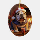 Bulldog Politie Liefhebber Pet Ornament Memorial G (Voorkant)