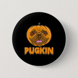 Bulldog pompoen franse pugkin halloween ronde button 5,7 cm