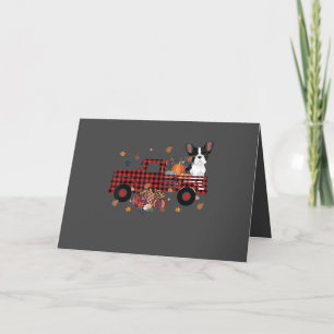 Bulldog Pompoen Truck Thanksgiving Halloween Cadea Feestdagen Kaart
