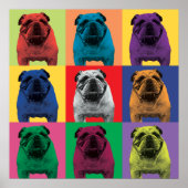 Bulldog Pop-Art Poster (Voorkant)