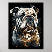 Bulldog Portret abstract Canvas afdrukken Poster (Voorkant)