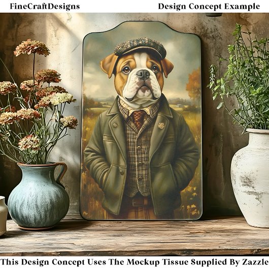 Bulldog Portret, Landschap CH2 Decoupage Tissuepapier