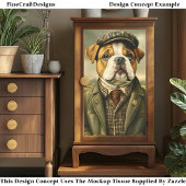 Bulldog Portret, Landschap CH2 Decoupage Tissuepapier