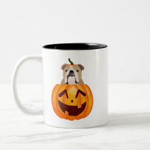 Bulldog Pumpkin Coffee Mok