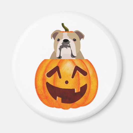 Bulldog Pumpkin Magneet (Voorkant)
