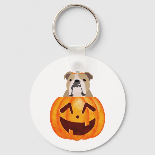Bulldog Pumpkin Sleutelhanger (Voorkant)