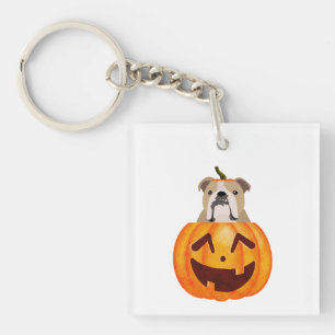 Bulldog Pumpkin Sleutelhanger
