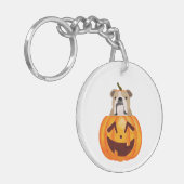 Bulldog Pumpkin Sleutelhanger (Voorkant Links)