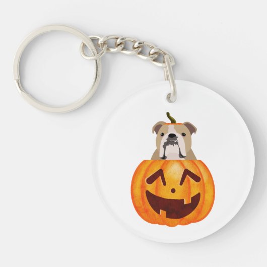 Bulldog Pumpkin Sleutelhanger (Voorkant)