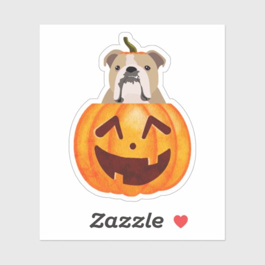 Bulldog Pumpkin Sticker (Vel)