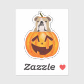 Bulldog Pumpkin-Sticker Sticker (Vel)