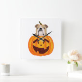 Bulldog Pumpkin     Vierkante Klok (Huis)