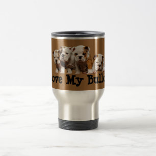 Bulldog Puppies Love Travel Mug Reisbeker