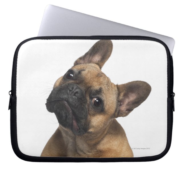 Bulldog puppy (7 maanden oud) laptop sleeve (Voorkant)