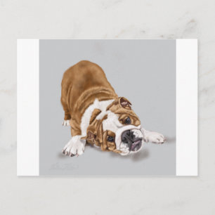 Bulldog Puppy bij Play Briefkaart