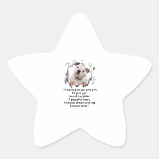 Bulldog Puppy Cute als ik je cadeaus kan geven Ster Sticker