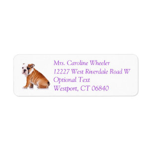 Bulldog Puppy Dog Return Address Label