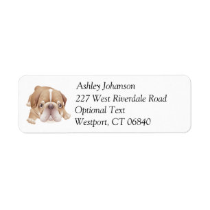 Bulldog Puppy Dog Return Address Label