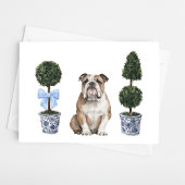Bulldog Puppy Dog Waterverf Kaart
