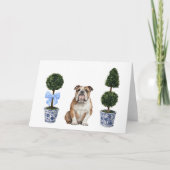 Bulldog Puppy Dog Waterverf Kaart (Voorkant)