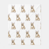 Bulldog puppy french fleece deken (Voorkant)