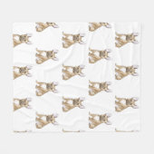 Bulldog puppy french fleece deken (Voorkant (Horizontaal))