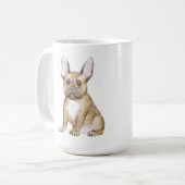 Bulldog puppy french koffiemok (Voorkant links)