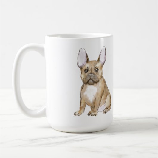 Bulldog puppy french koffiemok (Links)