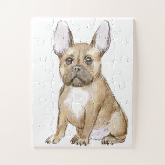 Bulldog puppy french legpuzzel (Verticaal)