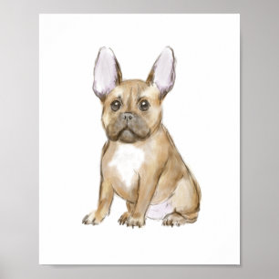 Bulldog puppy french poster