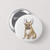Bulldog puppy french ronde button 5,7 cm (Voorkant /achterkant)