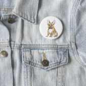 Bulldog puppy french ronde button 5,7 cm (In situ)