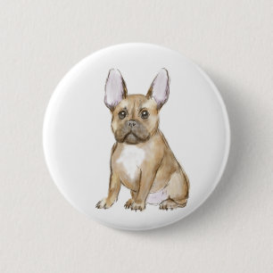 Bulldog puppy french ronde button 5,7 cm