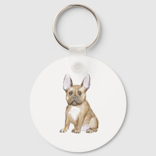 Bulldog puppy french sleutelhanger (Voorkant)