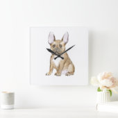 Bulldog puppy french vierkante klok (Huis)