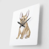 Bulldog puppy french vierkante klok (Hoek)