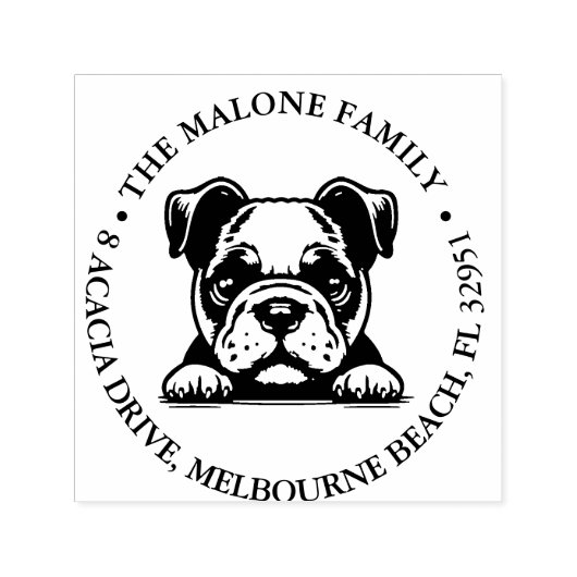 Bulldog puppy gepersonaliseerd thema  zelfinktende stempel (Design)