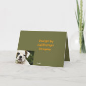 Bulldog puppy grappig ouder worden verjaardagskaar kaart (Achterkant)